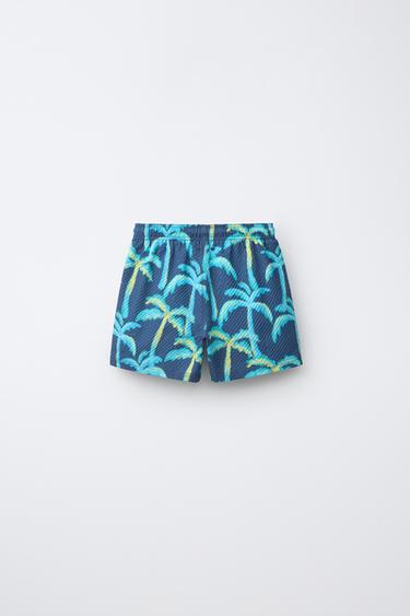 SHORT DE BAIN PALMIERS (6-14 ANS) - Bleu de Zara - Image 1