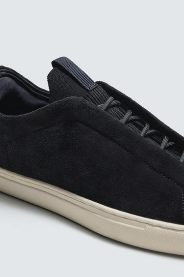 LEATHER TRAINERS - Blue by Zara