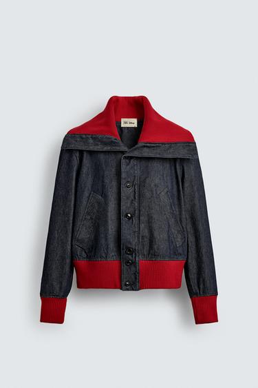 ÁO KHOÁC DENIM BO GÂN HARRY LAMBERT FOR ZARA X DISNEY - Màu xanh nước biển từ Zara
