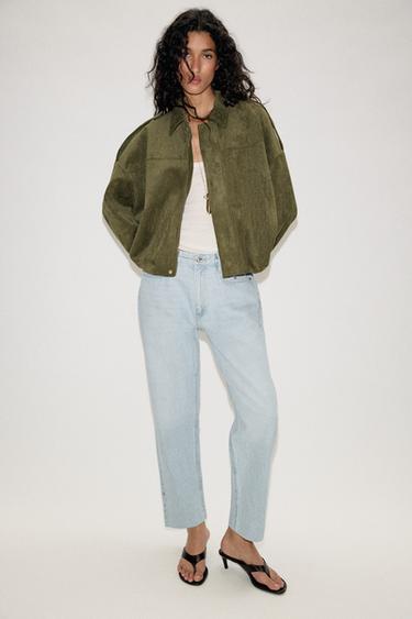 FAUX SUEDE JACKET - mid khaki by Zara - Image 0