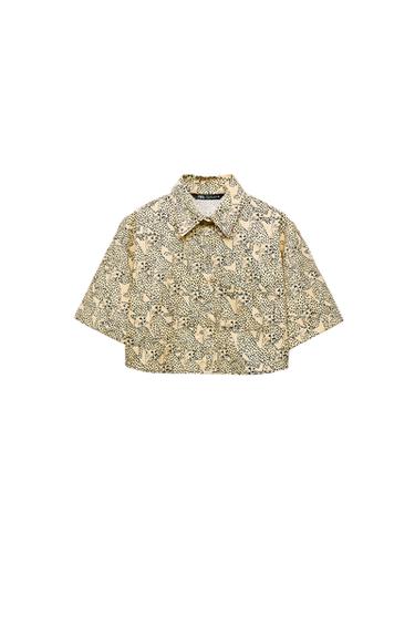 ANIMAL PRINT CROPPED SHIRT