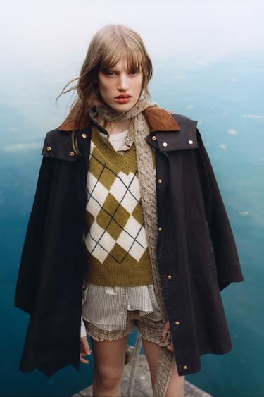 DIAMOND JACQUARD WAISTCOAT - Green by Zara - Image 0