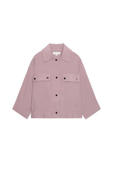 جاكيت قصير بأكمام مطوية - خبازي الخاص بـ Zara