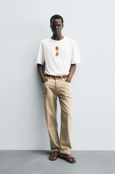 CONTRAST TOPSTITCH T-SHIRT - White by Zara - Image 0