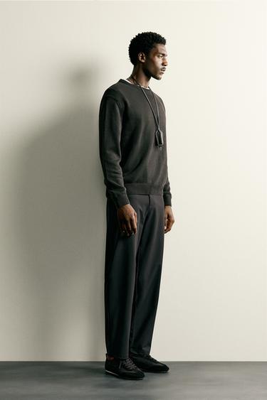 COMFORT REGULAR FIT TECHNICAL TROUSERS - Black by Zara