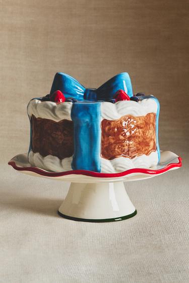 FUENTE TARTAS CERÁMICA NAVIDAD - Multicolor de Zara