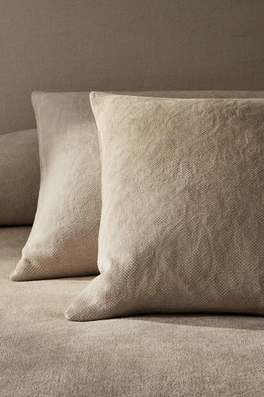 CHENILLE CUSHION COVER - Light grey by Zara