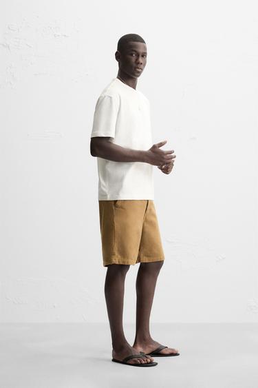 T-SHIRT HEAVYWEIGHT RIB BASIQUE - Blanc cassé de Zara - Image 3