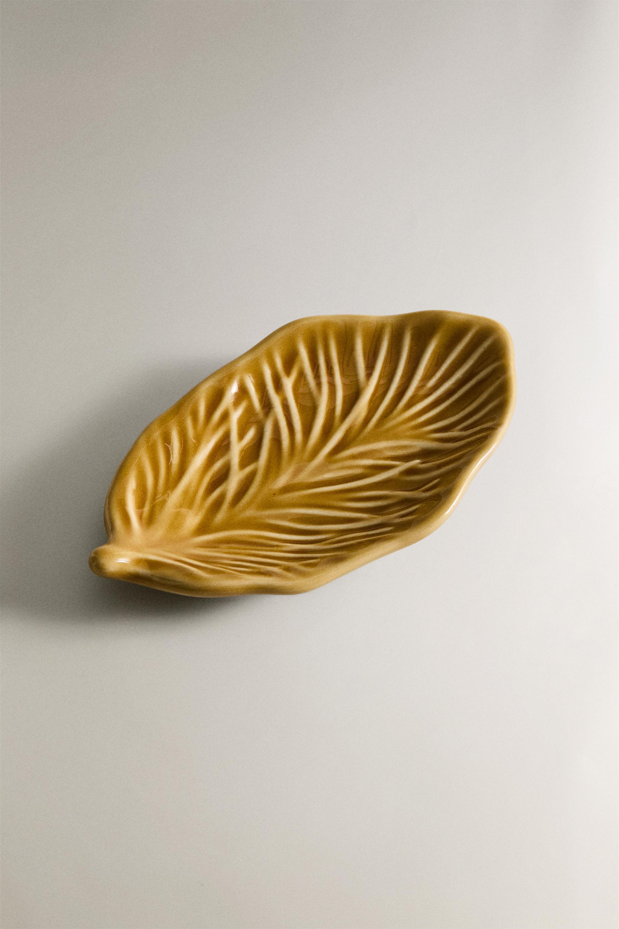 MINI PLAT FEUILLE GRÈS