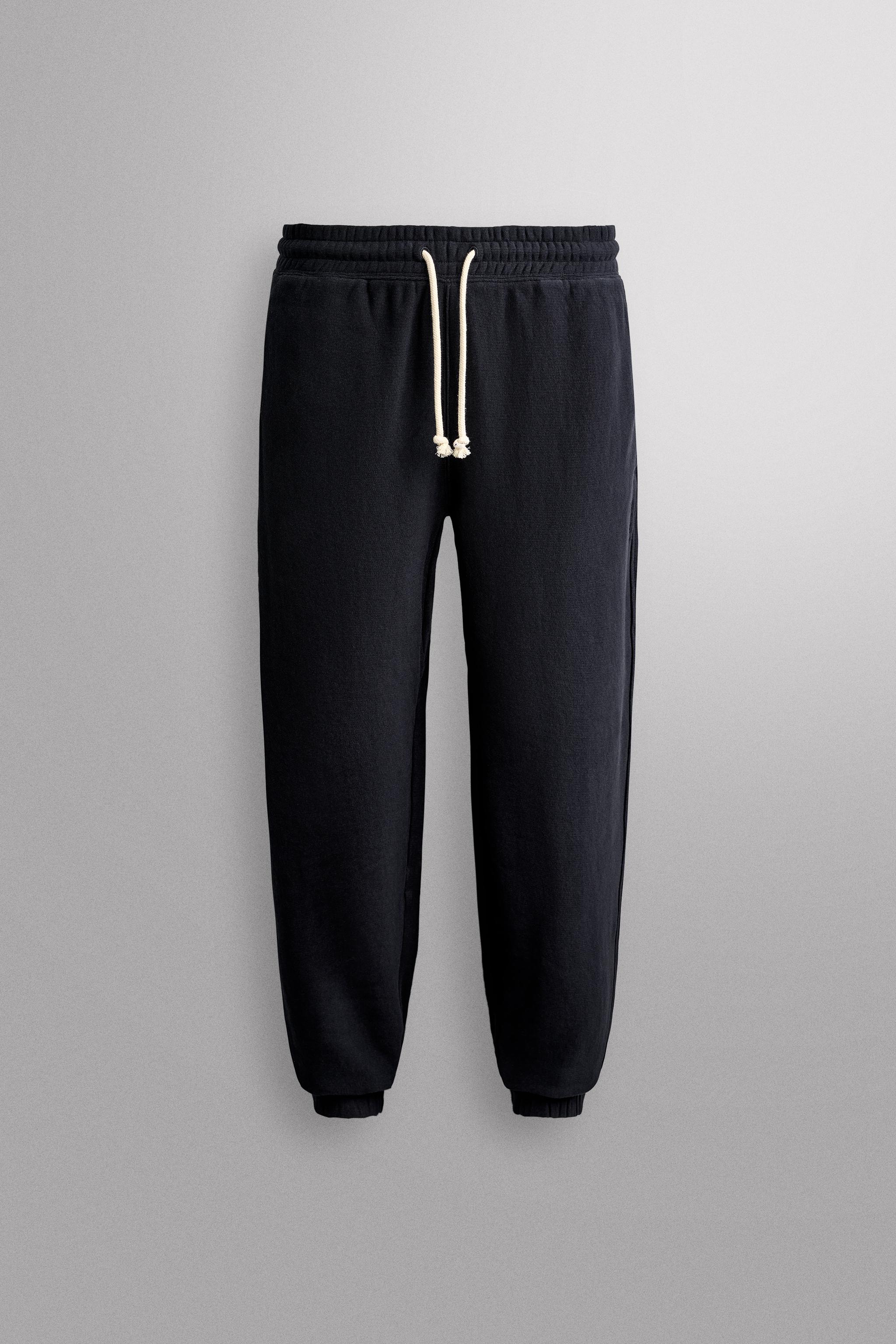 COTTON JOGGER PANTS — Navy blue