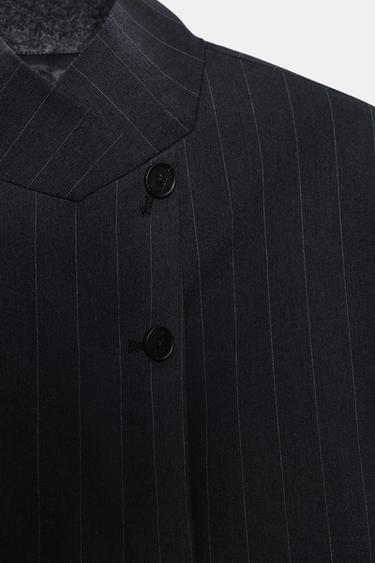HIGH NECK PINSTRIPE BLAZER ZW COLLECTION - striped by Zara - Image 6