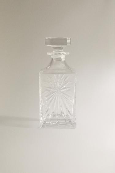 CRYSTALLINE BOTTLE WITH RAISED DESIGN - Transparent by Zara
