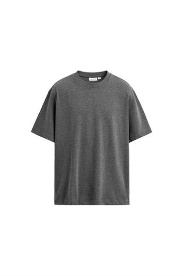 TRICOU HEAVYWEIGHT CU MÂNECĂ SCURTĂ - Gri melanj de la Zara