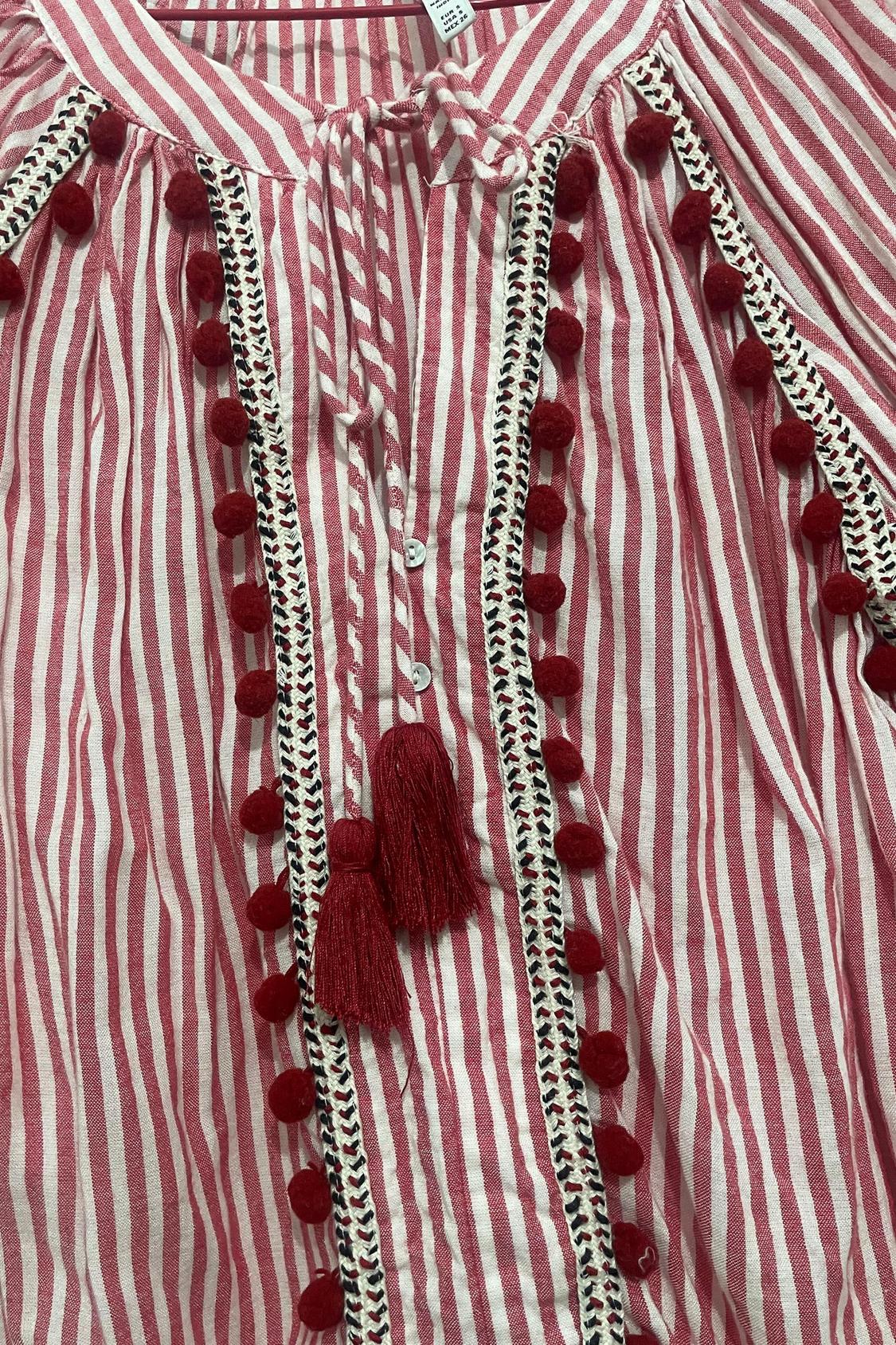 EMBROIDERED TOP WITH CORDS - Image 2