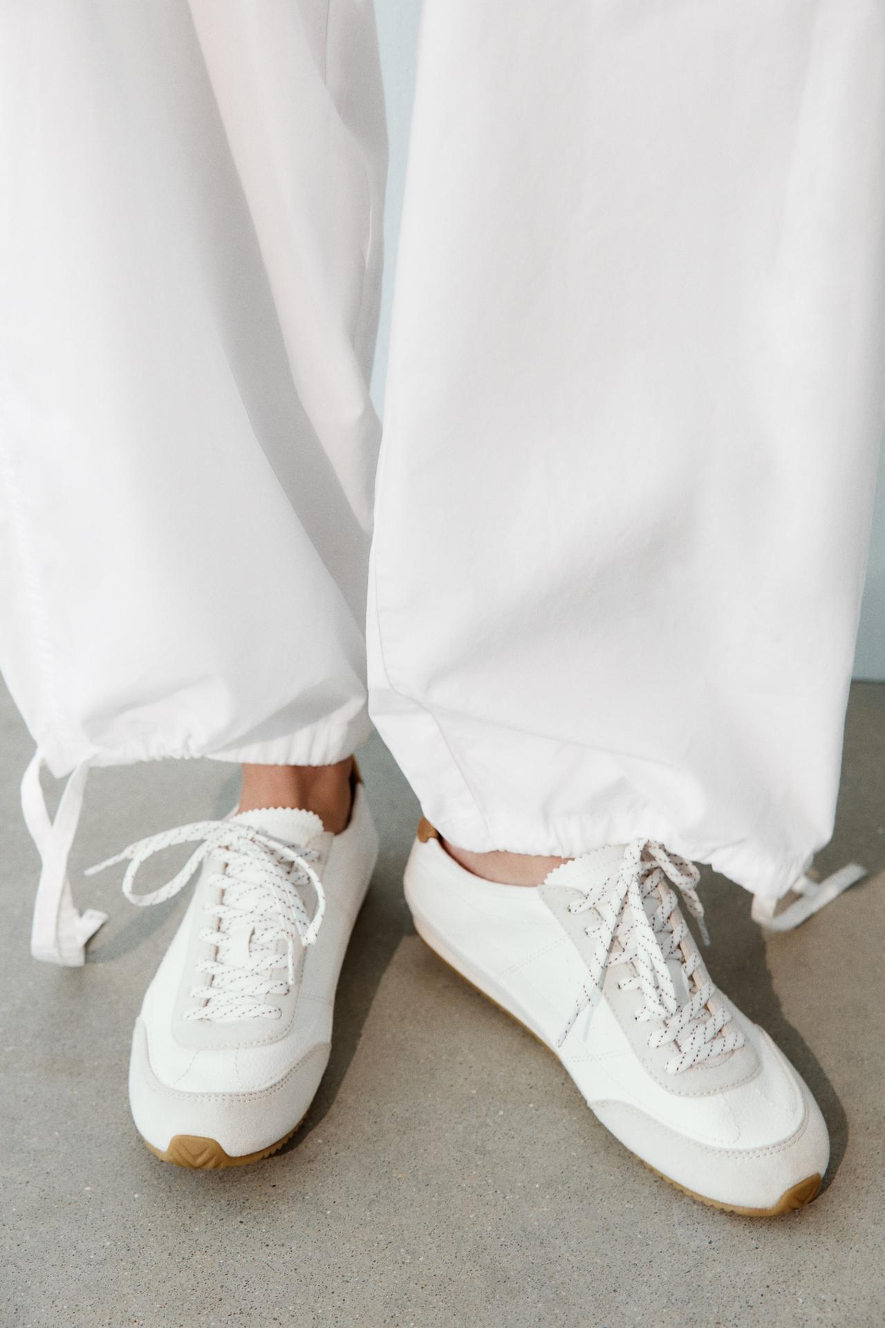 DERBY SNEAKERS WITH HEEL DETAIL — White