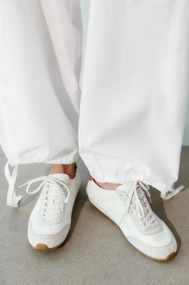 DERBY TRAINERS WITH HEEL DETAIL - White by Zara - Image 1