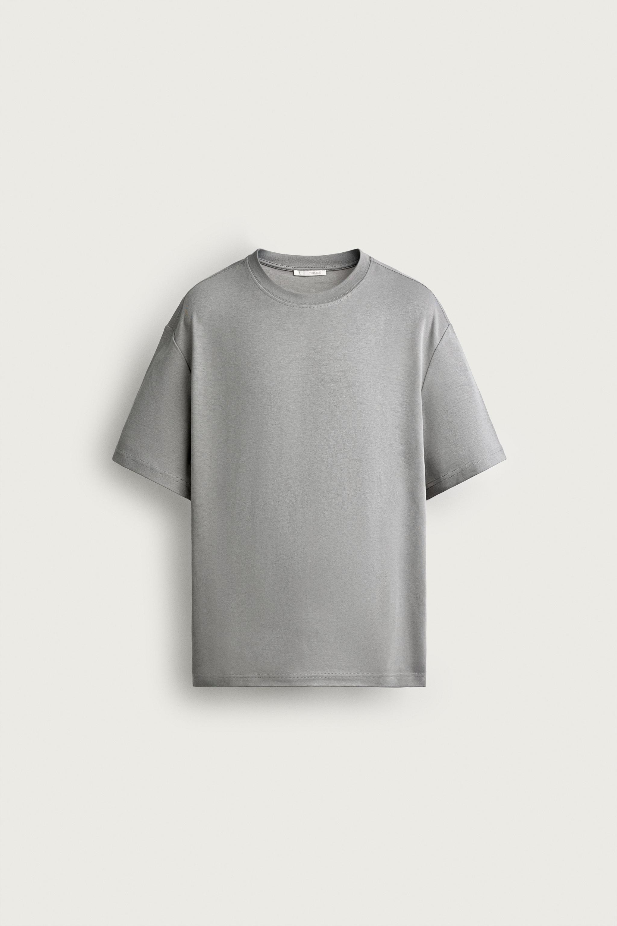 RELAXED FIT INTERLOCK T-SHIRT /04 — Mid-gray