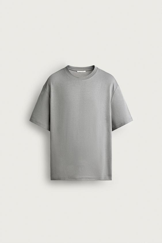 T-SHIRT RELAXED FIT INTERLOCK /04 - Gris moyen de Zara - Image 6