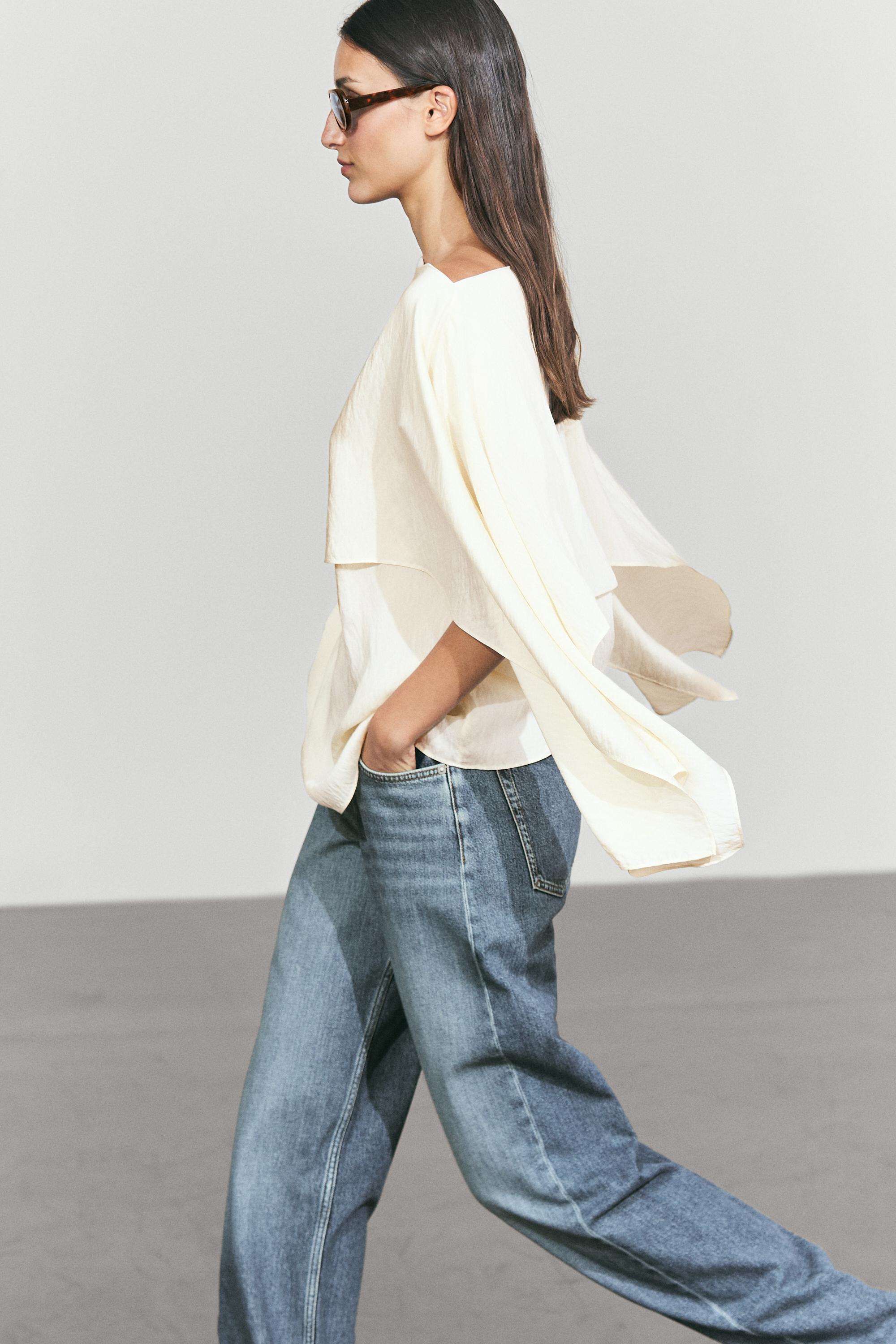 Blouse fluide style cape
