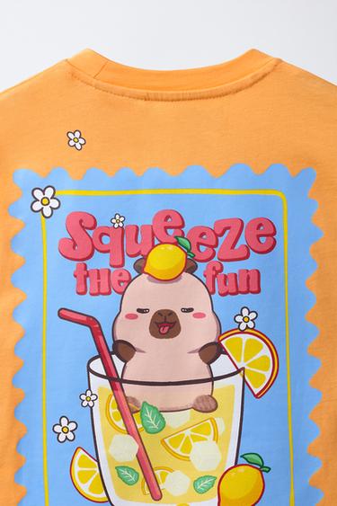 CAPYBARA CAPYFUN © PRINT T-SHIRT - Orange by Zara - Image 3