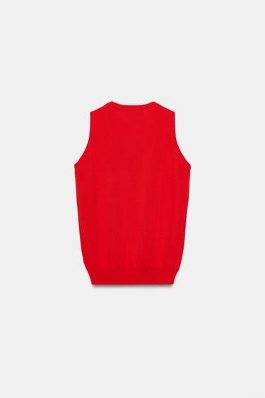 SLEEVELESS KNIT TOP - Red by Zara - Image 5