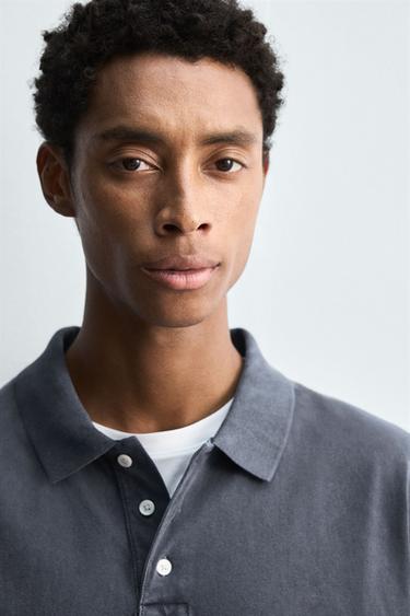 POLO DÉLAVÉ RELAXED FIT - Bleu délavé de Zara - Image 5