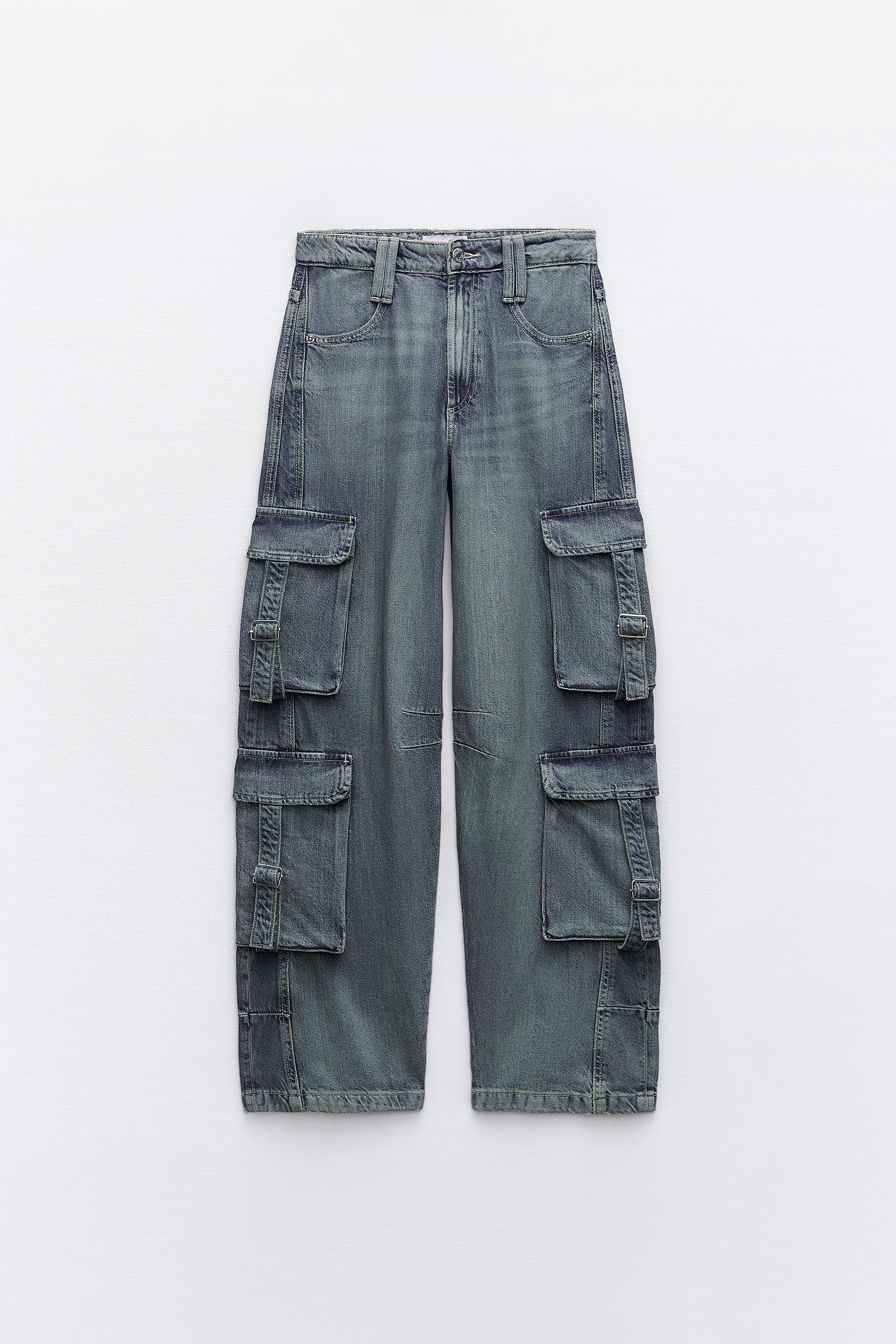 MID-RISE TRF CARGO JEANS - Blue | ZARA United States