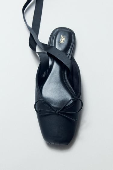 FLAT SLINGBACK BALLET FLATS - Black by Zara