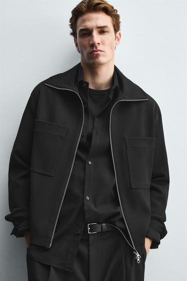SURCHEMISE COUPE CARREE ZIP - Noir de Zara - Image 4