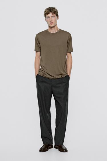 100% wool short sleeve T-shirt - LIMITED EDITION — Khaki marl 2