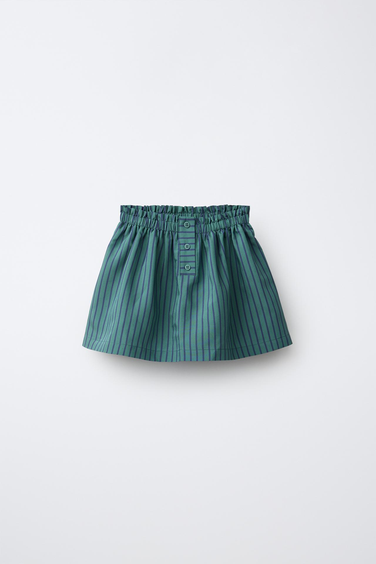 MODAL-BLEND STRIPED SKORT — Duck blue