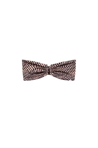 Zaras VÄNDBAR BANDEAU BIKINITOPP - Brun