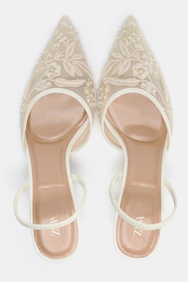 EMBROIDERED MESH SLINGBACKS - White by Zara - Image 5