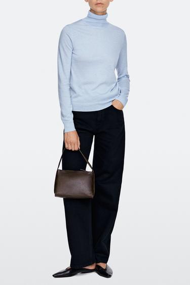Petit sac porté épaule en cuir nappa - Marron de Zara - Image 0
