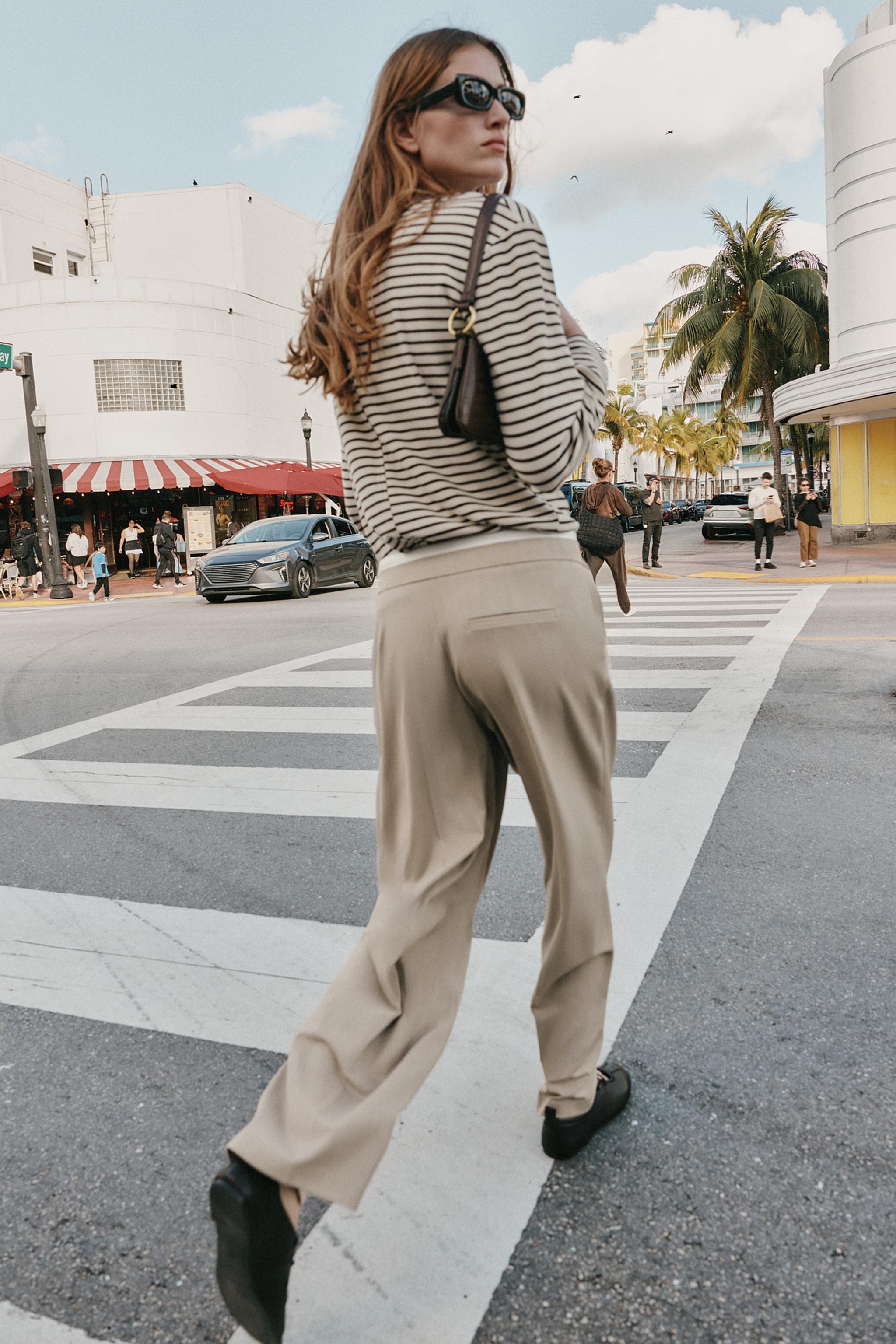 WIDE LEG PANTS WITH DOUBLE WAISTBAND