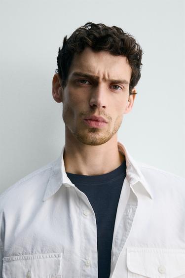 CHEMISE COTON - LYOCELL À POCHES - Blanc de Zara - Image 5