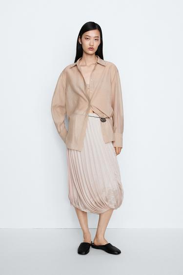 Zara Semi-sheer flowing shirt - STUDIO - Pink / Mauve - Image 0