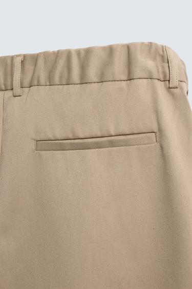 PANTALON COUPE DÉCONTRACTÉE À PLIS - Beige de Zara - Image 8