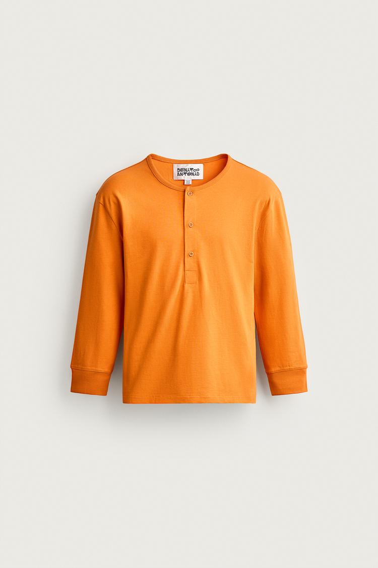 CROPPED HENLEY FIT T-SHIRT