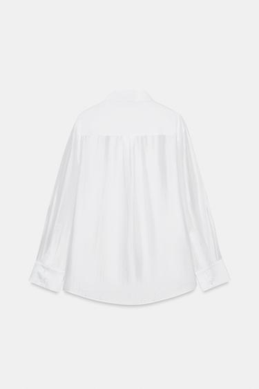 ZW COLLECTION EMBROIDERED FLOWING SHIRT - White by Zara - Image 5