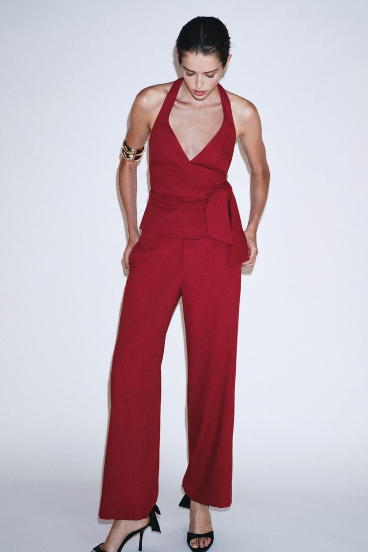 PANTALON DROIT TAILLE HAUTE Griotte ZARA Suisse Switzerland