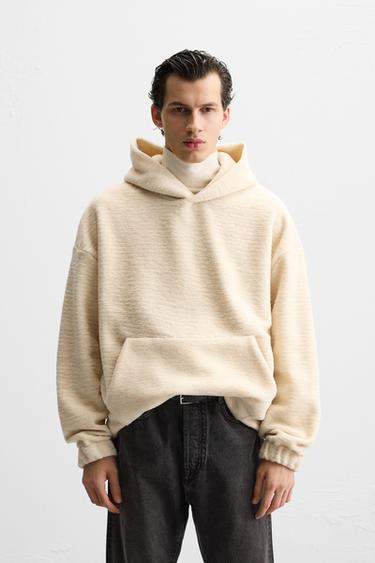 BRUSHED HOODIE - Ecru by Zara