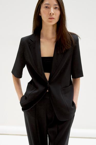 ZW COLLECTION 半袖ブレザーブラックZaraのZW COLLECTION 半袖ブレザー - ブラック