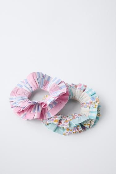 LOT DE DEUX CHOUCHOUS PATCHWORK ET RAYURES - Rose de Zara - Image 2