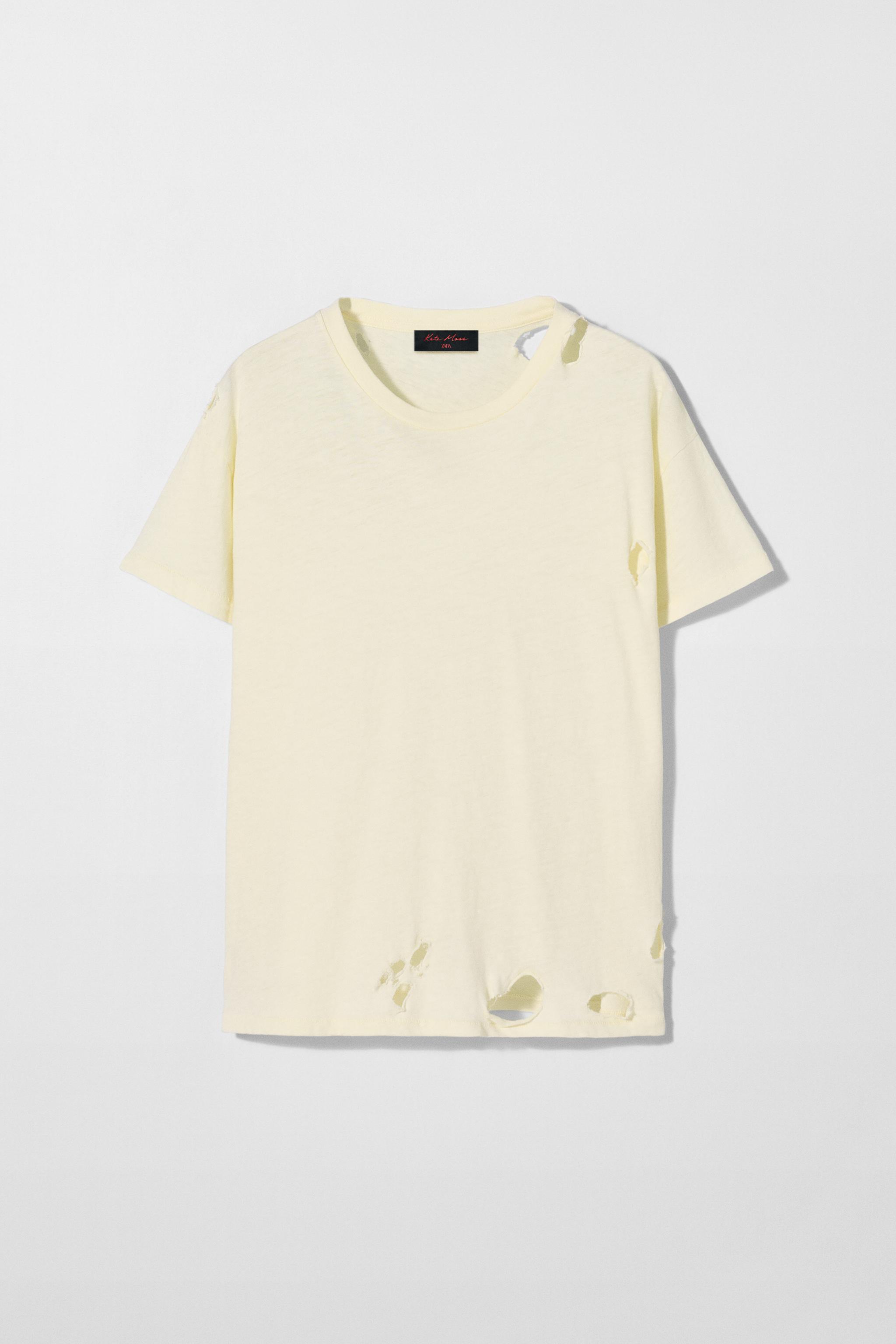 RIPPED T-SHIRT KATE MOSS X ZARA - Oyster-white | ZARA United
