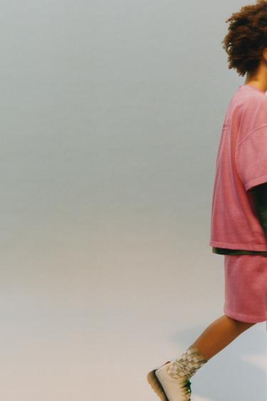 T-SHIRT AND BERMUDA SHORTS SET WITH SLOGAN - Red by Zara