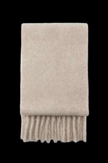 CHUNKY FRINGED SCARF - Stone by Zara - Image 0