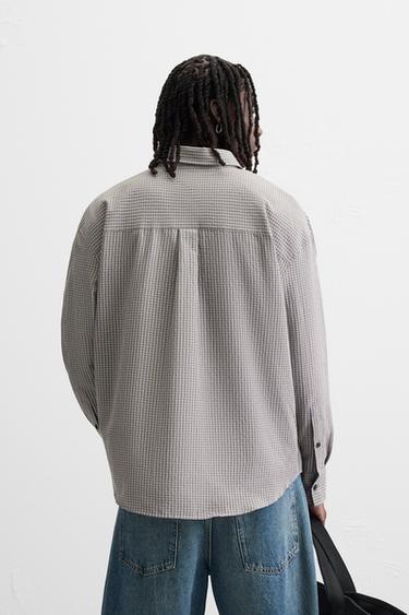 TEXTURED CHECK SHIRT - Pink by Zara - Image 2