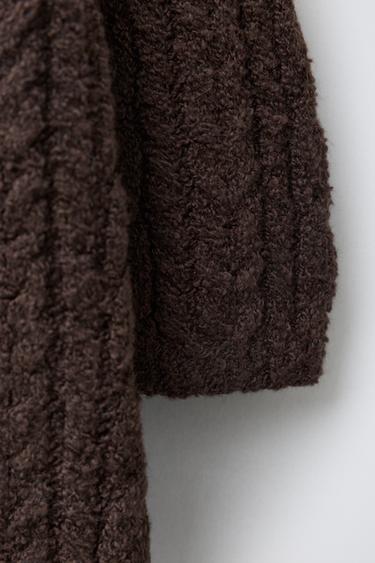 CABLE KNIT JUMPSUIT - Dark brown by Zara - Image 3