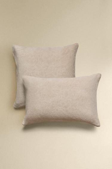 CHENILLE CUSHION COVER - Light grey by Zara
